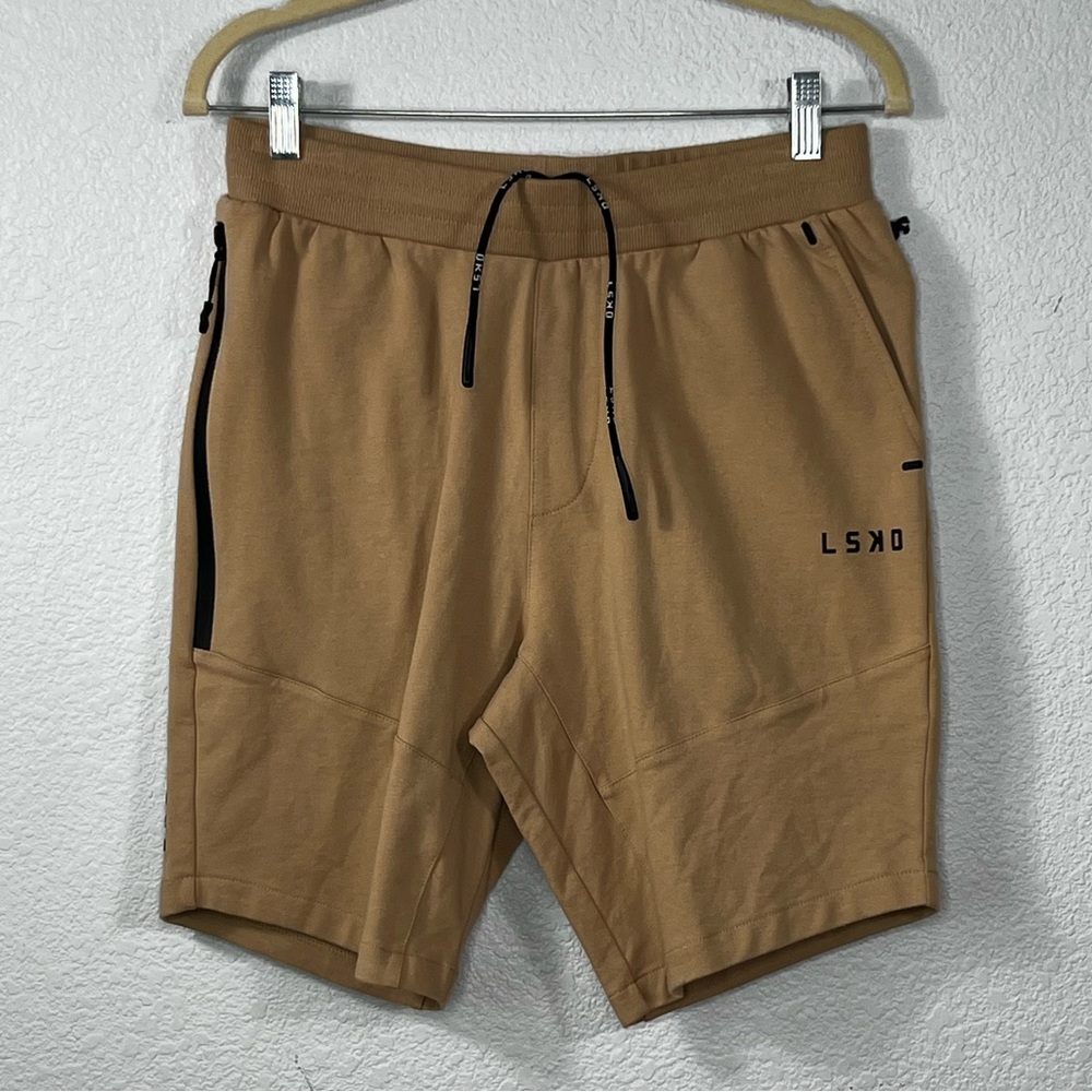 LSKD Grind Track Men's Shorts in Almond Sz M Cotton Spandex Blend NWT